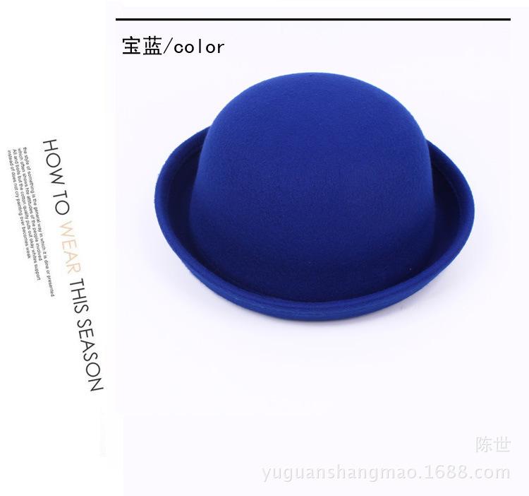 

Winter Autumn Faux Wool Bucket Hat Structured Retro Round Top Cap for Women Men Unisex Casual Daily Fashion Children s 54cm сапфірове скло синього кольору кольору