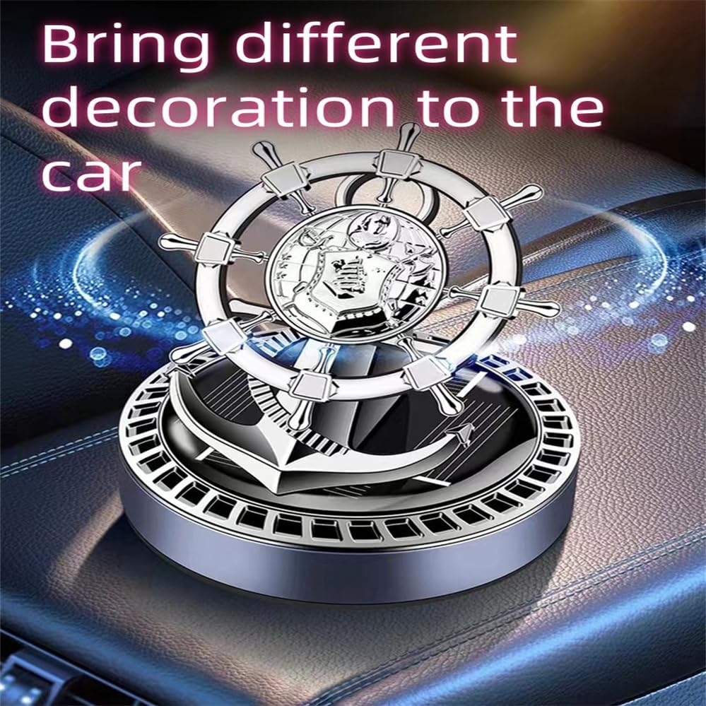 1 Car Mounted Solar Energy Aromatherapy Car Perfume Seat Accessories Car Ship Helmsman Rotating Perfume Car Air Freshener, Suitable For Cars, Can
