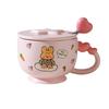 Cute Cartoon Rabbit and Bear Couple Cup Chinese Valentine's Day Gift Ceramic Mug Creative Love Cup Souvenir