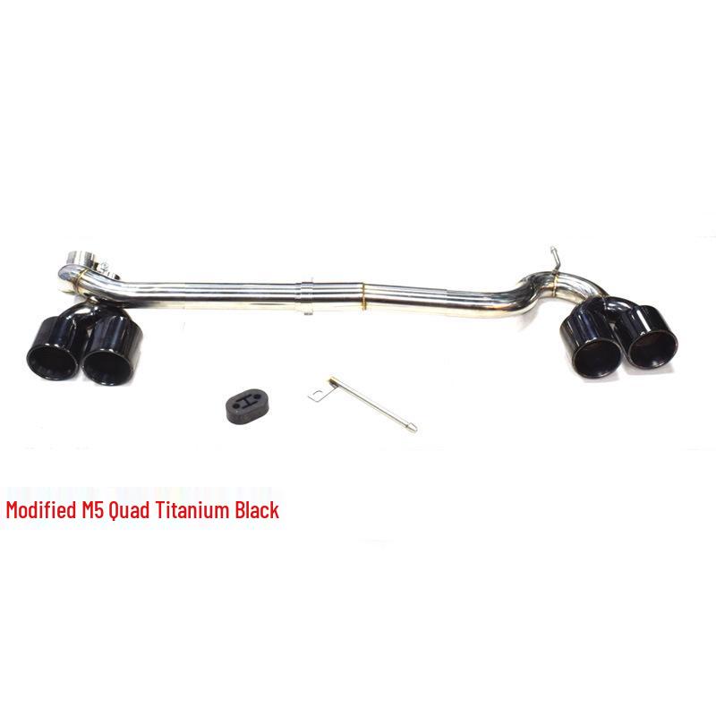 BMW 5 Series F10/F18 M5-Style Quad Exhaust Tailpipes, Stainless Steel & Carbon Fiber for 520, 525, 530li.