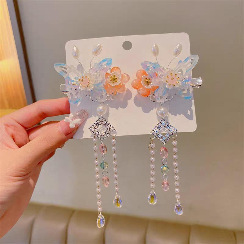 

Аксессуары для волос в древнем стиле ханьфу: Кисточки и китайские шпильки для костюмов девочек