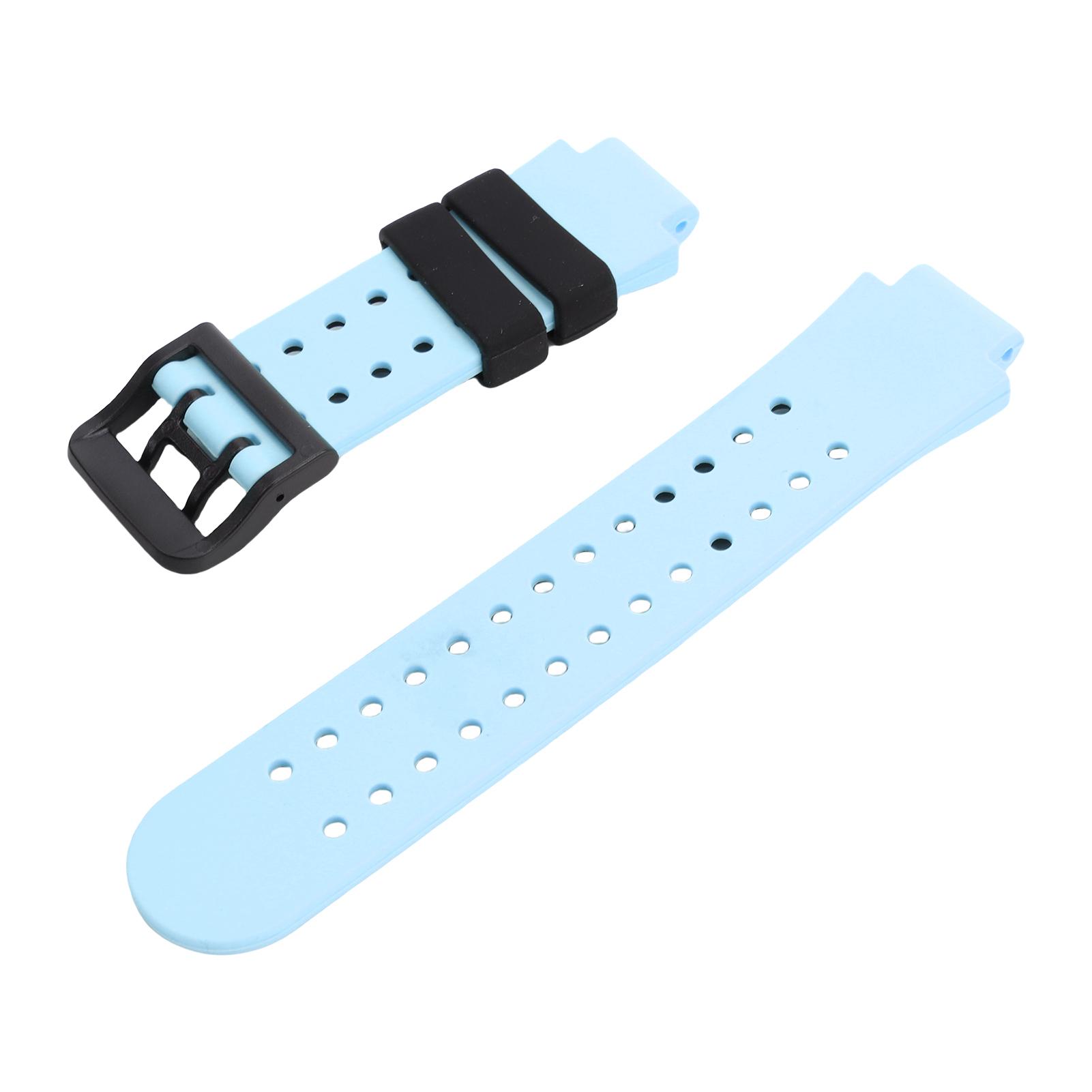 

15mm Kids Band Water Resist Lightweight Silicone Watch Band Replacement with Stainless Steel Buckle for Sports