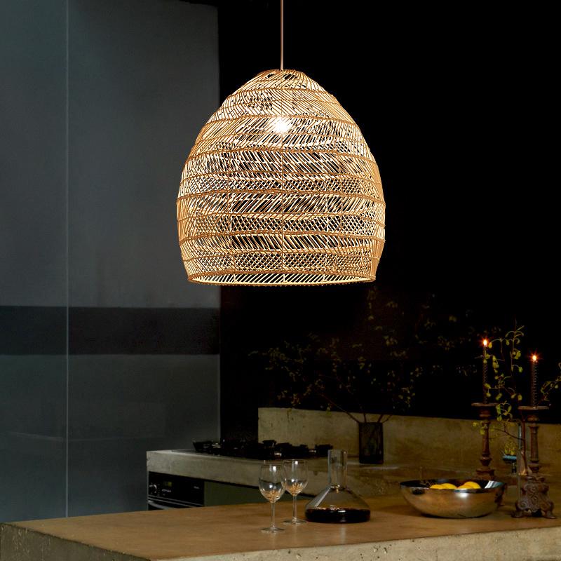 Japanese Rattan Pendant Light for Restaurant, Bar, Bedroom, Study, Tea Room, or Tatami Homestay