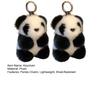 1/2Pcs Plush Panda Keychain Pendant Wallet Key Ring Car Key Holder Lightweight Soft Bag Pendant Panda Key Ring