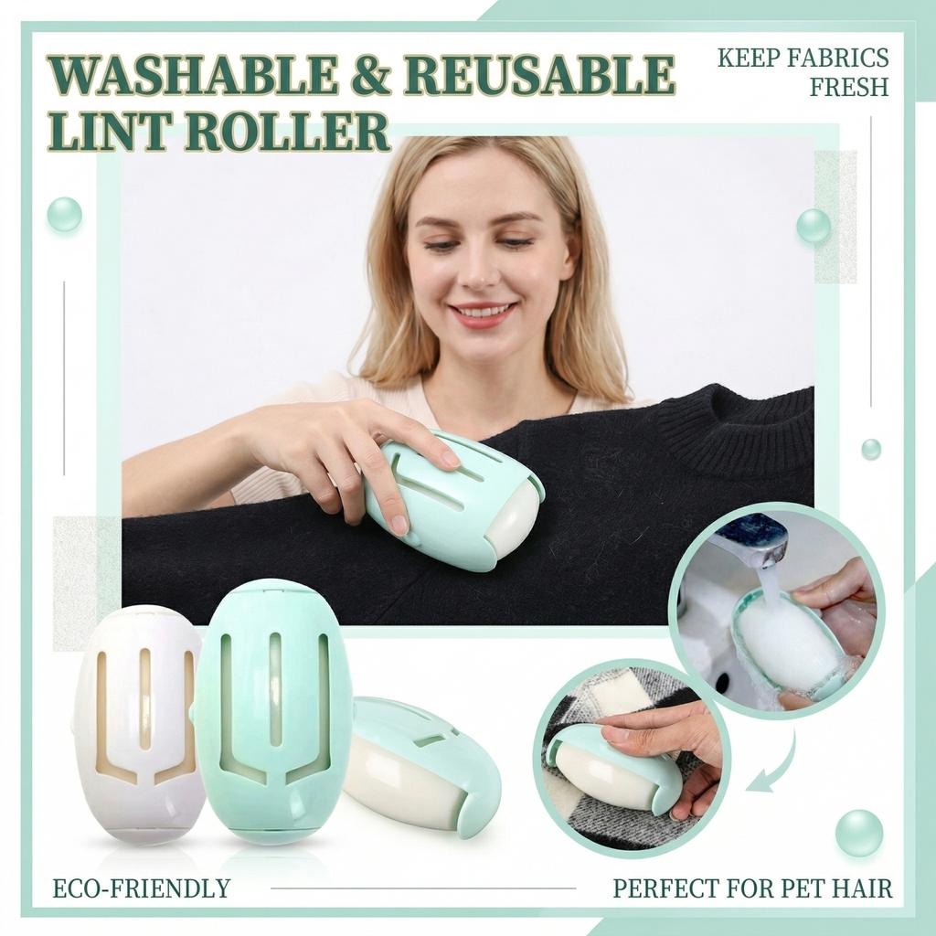 Sticky Lint Roller – Extra Grip Adhesive Pet Hair Remover, Reusable Washable Exterior With Carry Handle, Fast Cleaner For Bedding, Clothes & Household