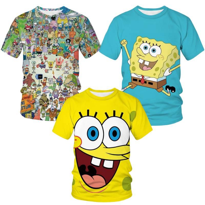 Cute 3d Spongebob Squarepants Cartoon T-shirt For Boys And Girls