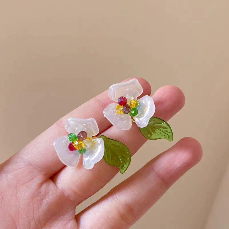 Handmade 2025 Refreshing Blue Beaded Stud Earrings - Unique High-End Vacation Style Design