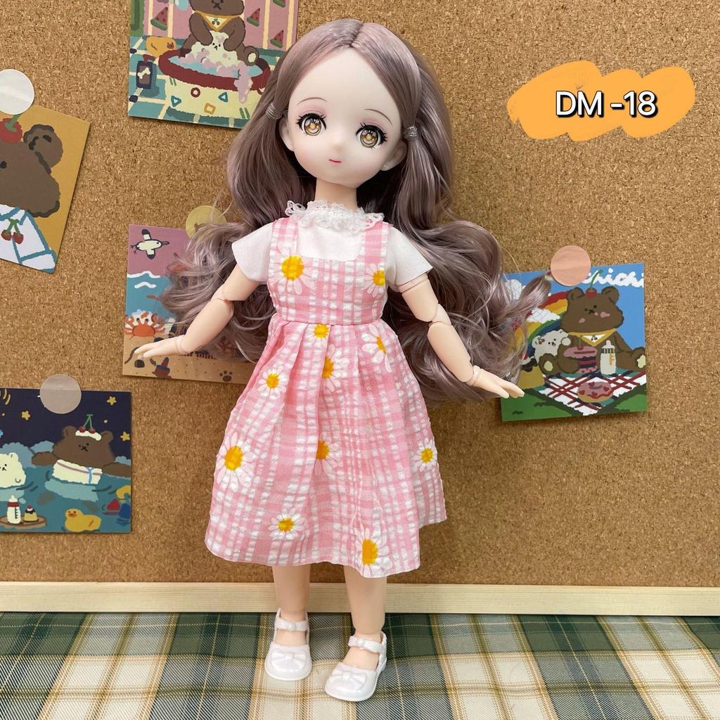 30CM Mini Movable 23Jointed Doll Girls Toy 3D Big Eyes BJD Princess Full Outfits Dresses Collection Childrens Doll Gift