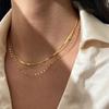 Doppellagiges stapelbares Schlüsselbein-Ketten-Halsketten-Set - Leichter Luxus Titanstahl Schmuck für Damen