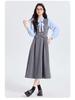 Age-Defying Preppy Vest Dress Set for Female College Students - Ideal for Exams & Interviews, Includes Shirt and Vest Dress