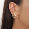 Royal Vintage Statement Earrings, Openwork Floral Metal Design Sophisticated Minimalist Jewelry for Women