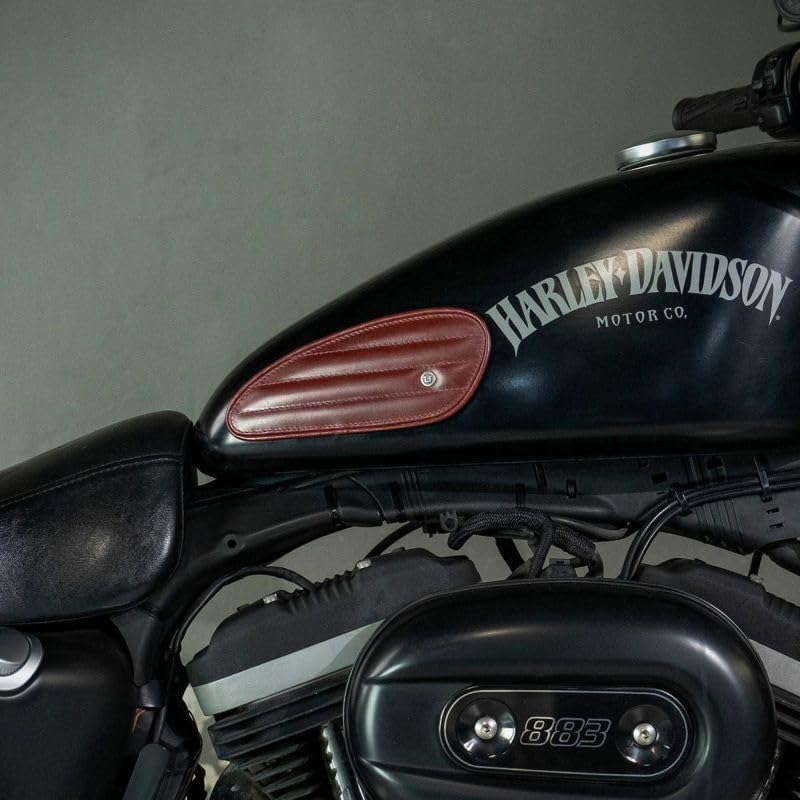 Tank Pad: Mini Leather, Classic Striped, Bike, Touring Tank, Scratch Prevention, Protective Pad, Driving,