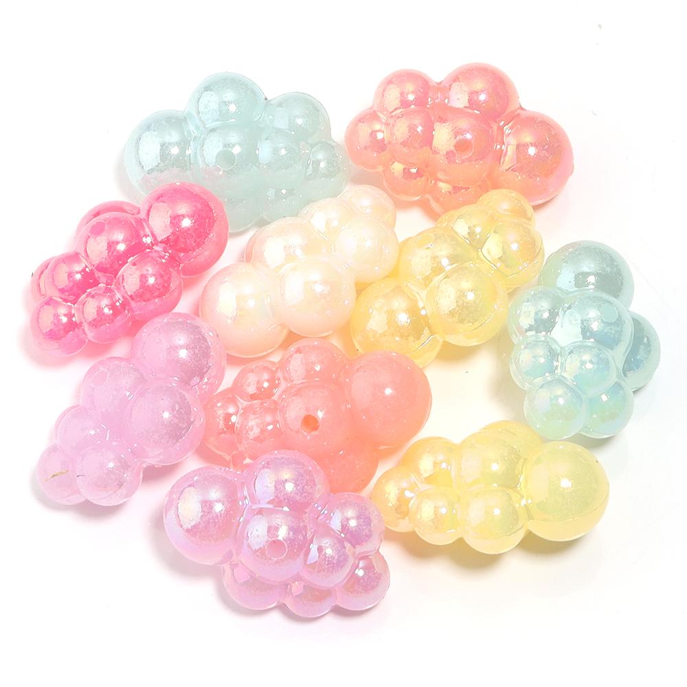 10/20 Stück Bonbonfarbene Acrylperlen Wolkenform Spacer Anhängerperle für DIY Handykette Armband Anhänger Perlen Zubehör