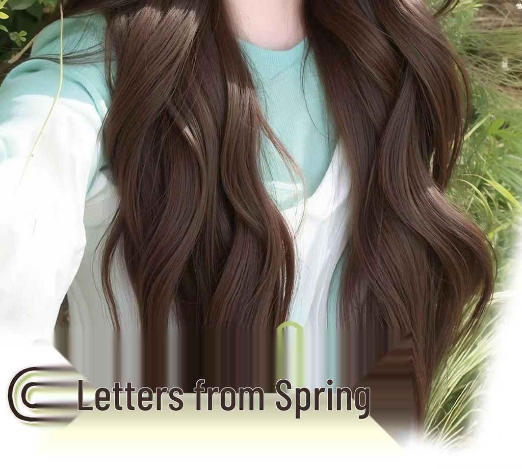 Women's Full Head Cover Wig with Long Curly Hair, Fluffy Big Waves, Natural-Looking Simulation Hair