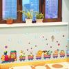 Animal World Cartoon Train Wall Stickers for Kids Room, Kindergarten Nursery Decoration
