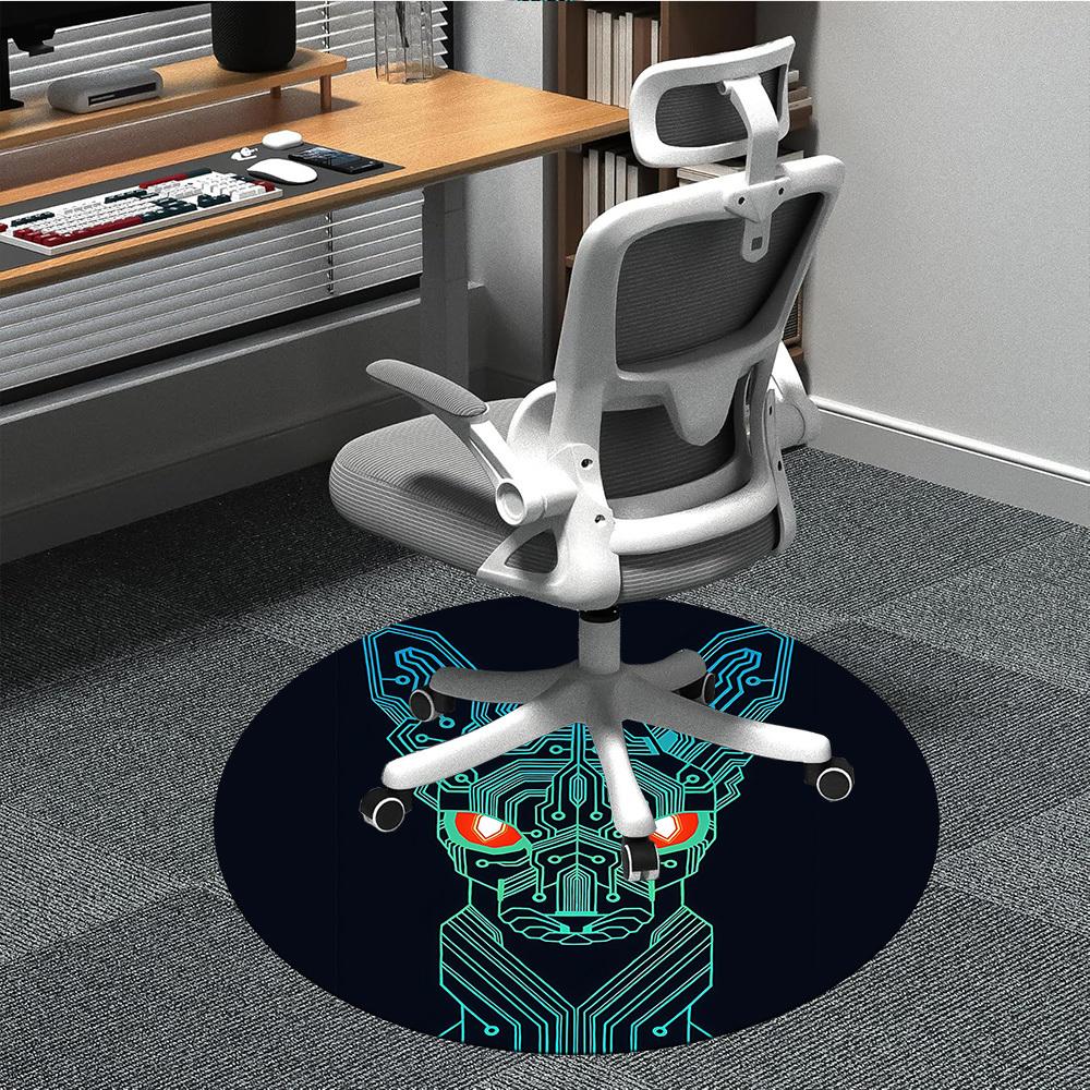 

1pc Robot dog Office Round Area Rug, Under Office Chairs Bedroom Living Room Home Decor, Room Deco, Available in Various Sizes L1024343 80cm by 80cm
