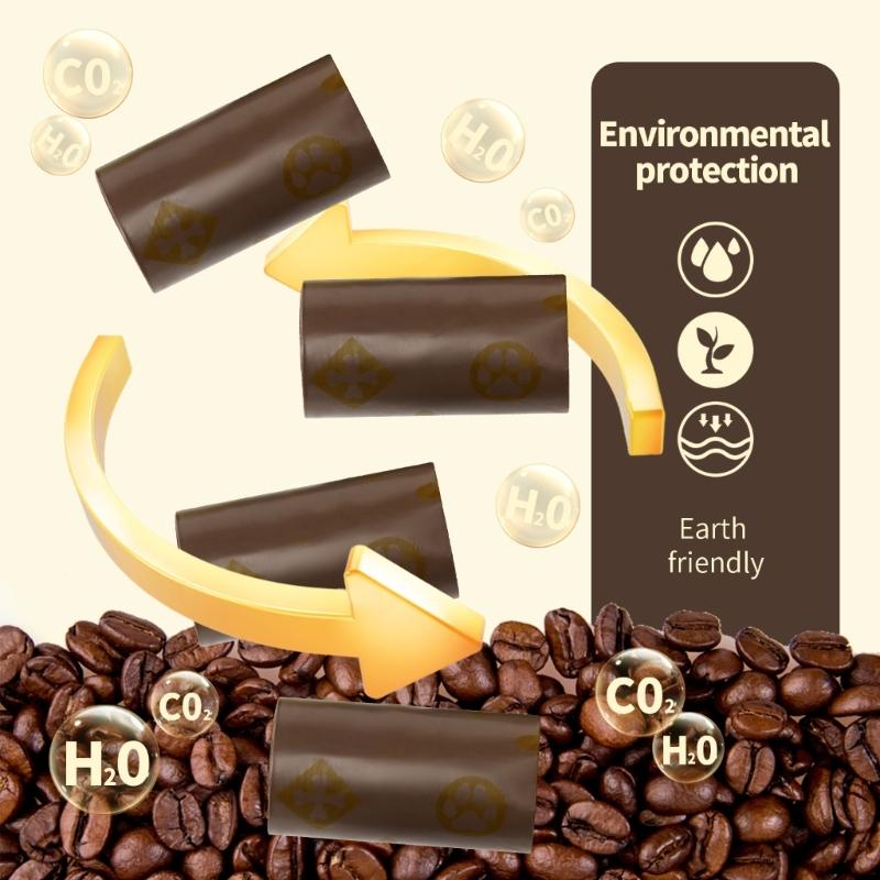 18 Rolls Coffee Scented Pet Poop Bags Easy to Use Waste Bag for Dog with Easy Tear Feature Outdoor Walking Essential