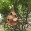 Thickened Bird Breeding Box Incubation Box Hanging Birdhouse Wooden Bird House  Outdoor Garden