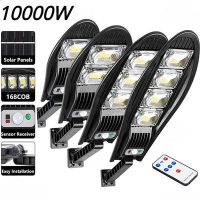 10000 W Verbeterde 168LED Zonne-straatverlichting Outdoor Waterdichte LED voor Tuin Muur Verstelbare Hoek Solar Lamp Ingebouwde 10000 mAH