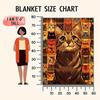 Cozy Cat Print Fleece Blanket: Perfect for All Seasons - Available In Queen, King, and Twin Sizes