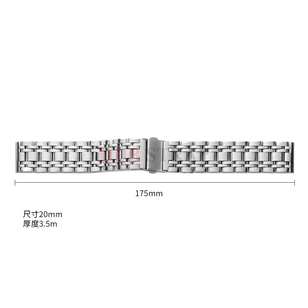 20 22mm Stainless Polished Steel Band Universal for Women Men's Sports Strap for Seiko for Tissot Straight Bracelet for Longines