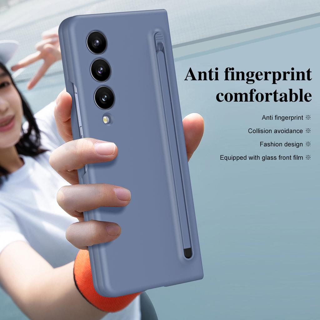 Etui ochronne Anti-Drop S Pen Holder do Samsung Galaxy Z Fold 5 Fold5 Fold4 Fold 4 Etui ze szkła hartowanego na całą obudowę