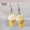 Smooth Surface Earrings 1 Pair Cute Ice Cream Dangle Earrings, Fun Imitation Food Drop Summer Jewelry Gifts for Women Girls Pendant