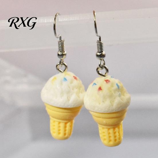 Smooth Surface Earrings 1 Pair Cute Ice Cream Dangle Earrings, Fun Imitation Food Drop Summer Jewelry Gifts for Women Girls Pendant