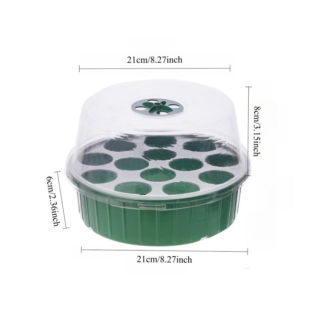 1PC 13-Hole Round Seed Starter Tray With Clear Lid ABS Hydroponic Germination Tray For Seedlings