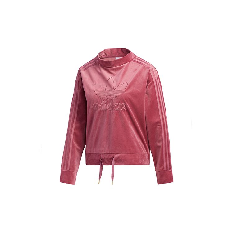 Adidas Originals Mock Sweat Logo Print Crew Neck Drop Shoulder Regular Fit American Sports Sweatshirt Women sweatshirt Purple GV2923