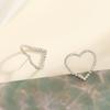 Women's Minimalist Delicate Style Romantic Sweet Sparkling Zirconia Heart Stud Earrings Great for vacation wear and gifts