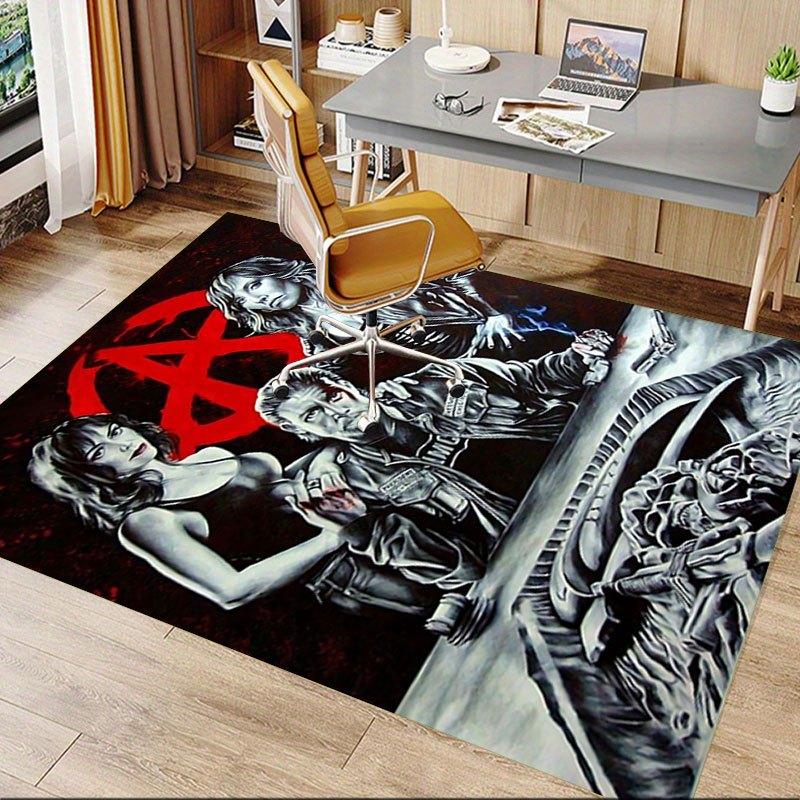 1pc Sons of Anarchy Themed Office Carpet Chair Mats - Durable Polyester Rug for Home Theater, Office, Dorm Room Decor - tA95