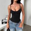 Damski top na ramiączkach spaghetti z dekoltem w łódkę, bez rękawów, dopasowany, streetwear, marszczony w biuście, kamizelka