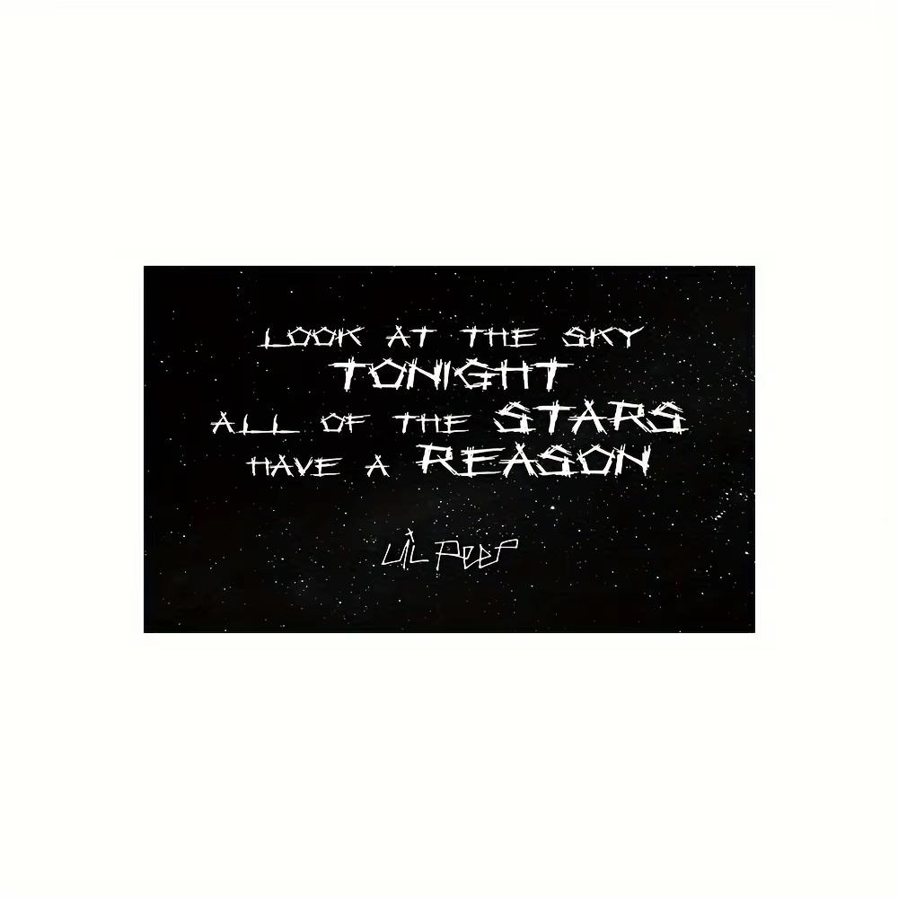 

Lil Peep Starry Sky Philosophy Tapestry Flat Printed Gradient Starlight Wall Art for Musician Studio Trendy Room 74x94cm(29x37in)