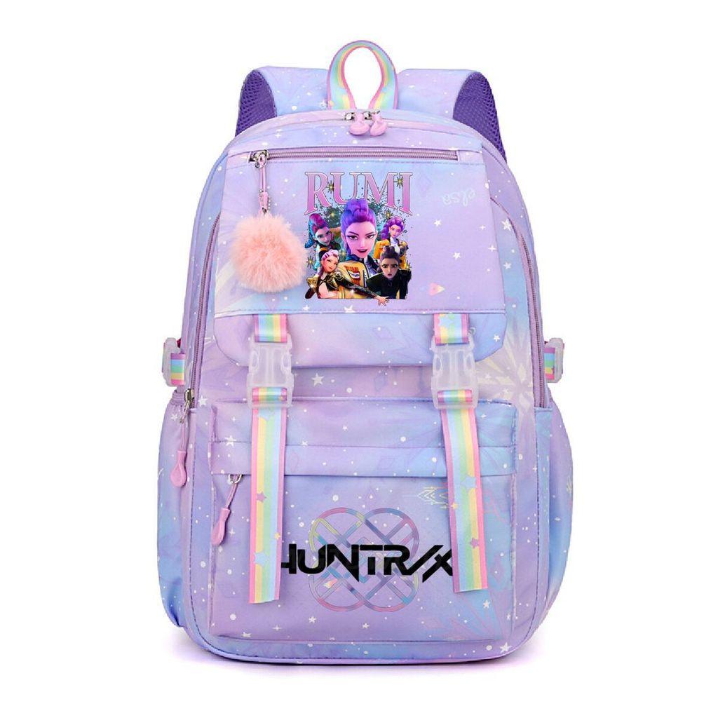 Kids Girls Kpop Rumi Mira Zoey Super Star Singers Printed Backpack Student School Bag