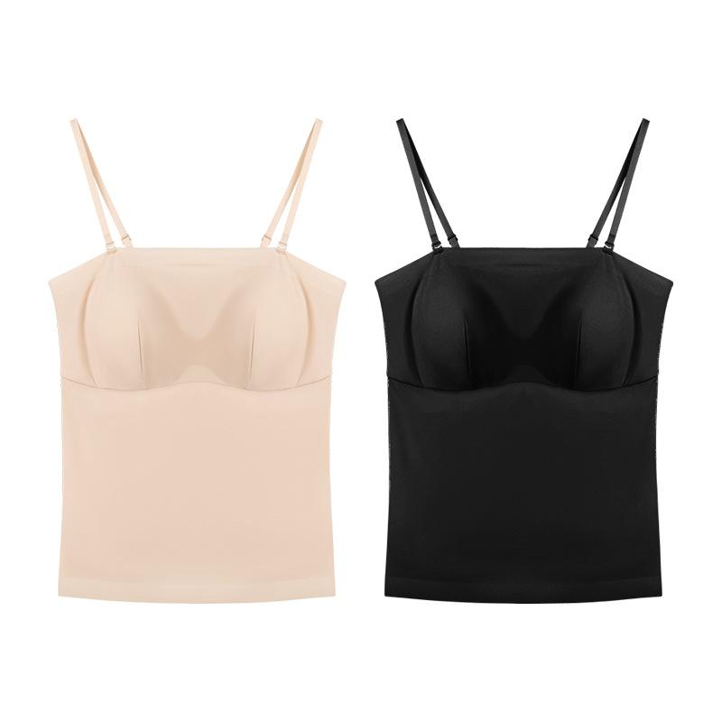 Silk chest pad integrated beautiful back suspender underwear, mulberry silk thin slim-fit high elastic backing vest