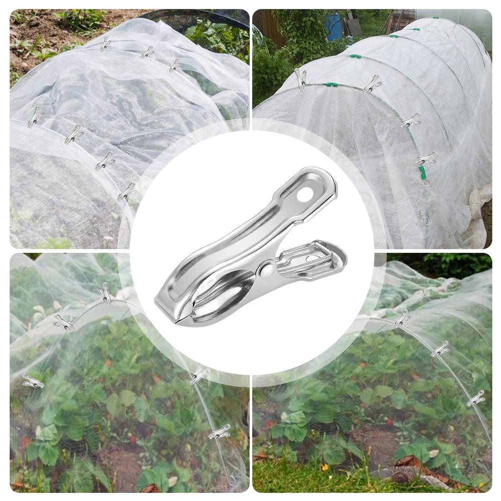 Greenhouse Clips Stainless Steel Garden Clips Greenhouse Clamps For Netting Hold Down The Plant Cover Or Shade Cloth On Garde