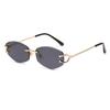 Fashionable Men Frameless Sunglasses Multi-Color High-End Metal Women Neutral Style Street Sun Glasses Uv400