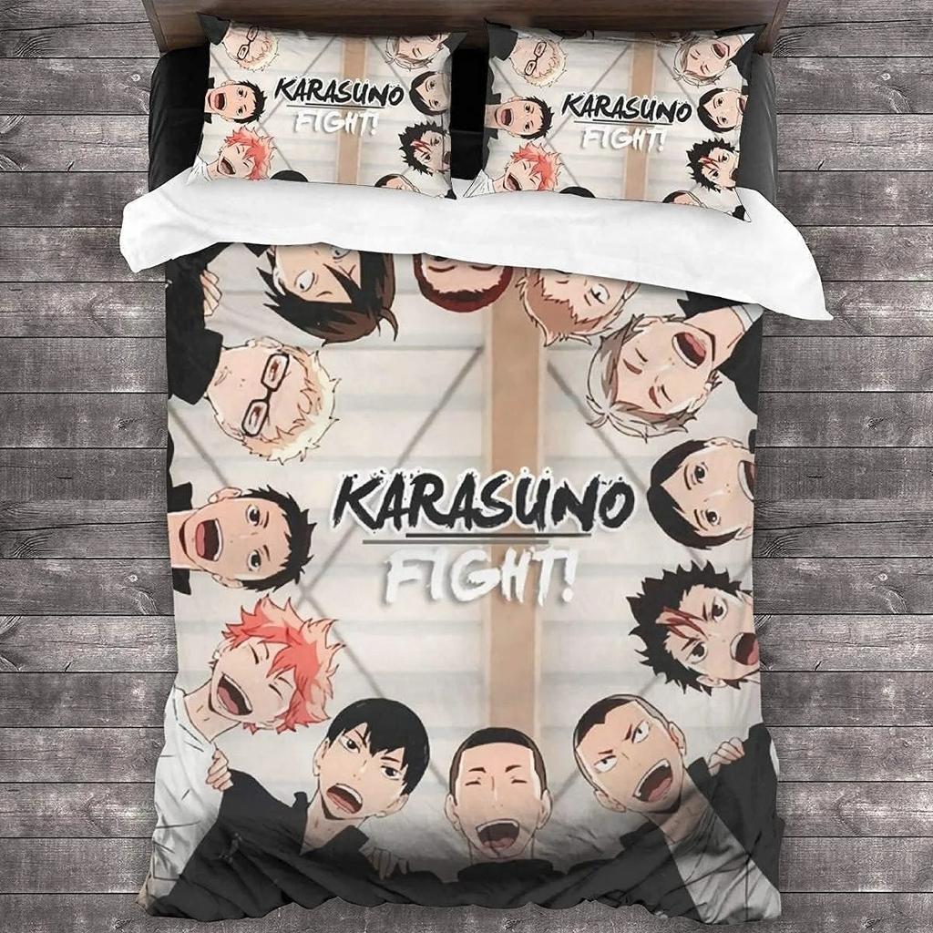 Comforter Haikyuu Children'S Volleyball Bedding Set Boys Girls Bedroom Decoration Single Double Size Kids Gift