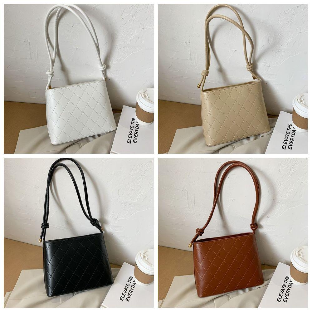 Einfarbige Rhombus-Karomuster-Tragetasche Große Kapazität Einfarbige Umhängetasche Studenten