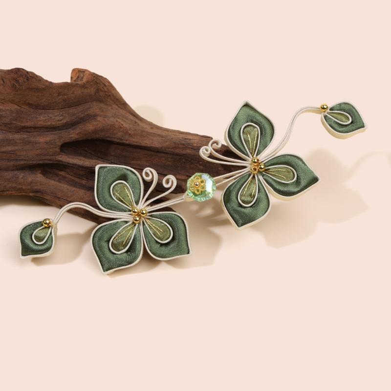 Flower Butterfly Cordwork Knot Button Decorative Sewing Button Fastener for Traditional Chinese Costume Cheongsam Embellishment