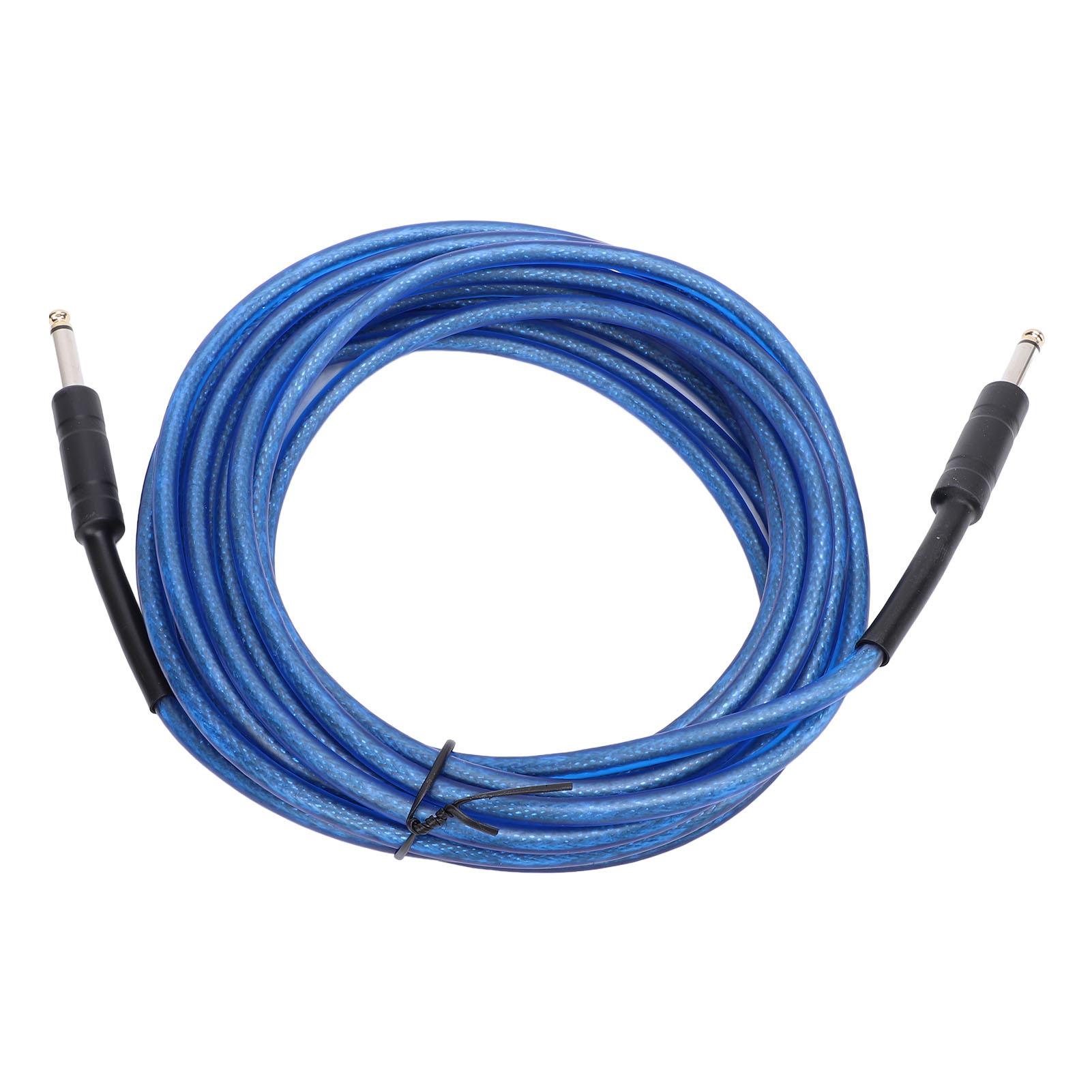 

Guitar Cable 6.35mm Male to Male Noise Reduction Flexible Coaxial Instrument Cord for Bass Amplifier Keyboard синий