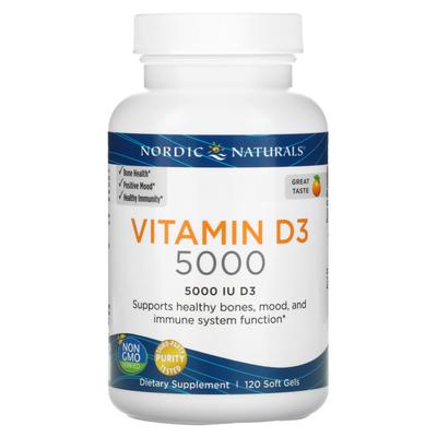 D3 Vitamini 5000, Portakal, 5,000IU, 120 softgel