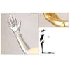 Long Patent Leather Gloves Sexy Coated Gloves Gold Silver Glossy Leather Long Gloves Steel Pole Stage Performance Gloves Y2k