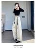 Women's 2026 Spring/Summer High-Waisted Wide-Leg Suit Pants with Woven Belt