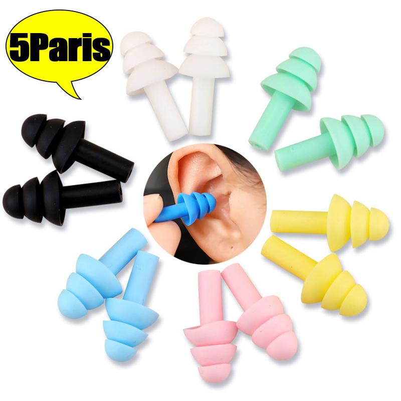 5/2/1Pairs Soft Silicone Earplugs Comfort Noise Reduct Earplugs Protective Sleep Reusable Waterproof Swimming Ear Plug With Box