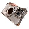 Powder Mirror Magnetic Suction Bracket IPhone 14 Suitable for Apple 15 Mobile Phone Case Simple Four Corner Transparent Electroplating Soft Shell