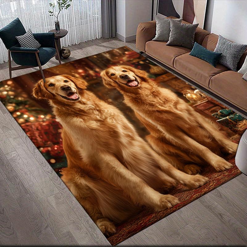 Weihnachtshund Heim Sofa Dekoration für Wohnzimmer & Schlafzimmer, Rutschfeste Spiel Flannel Bodenmatte für Spielzimmer