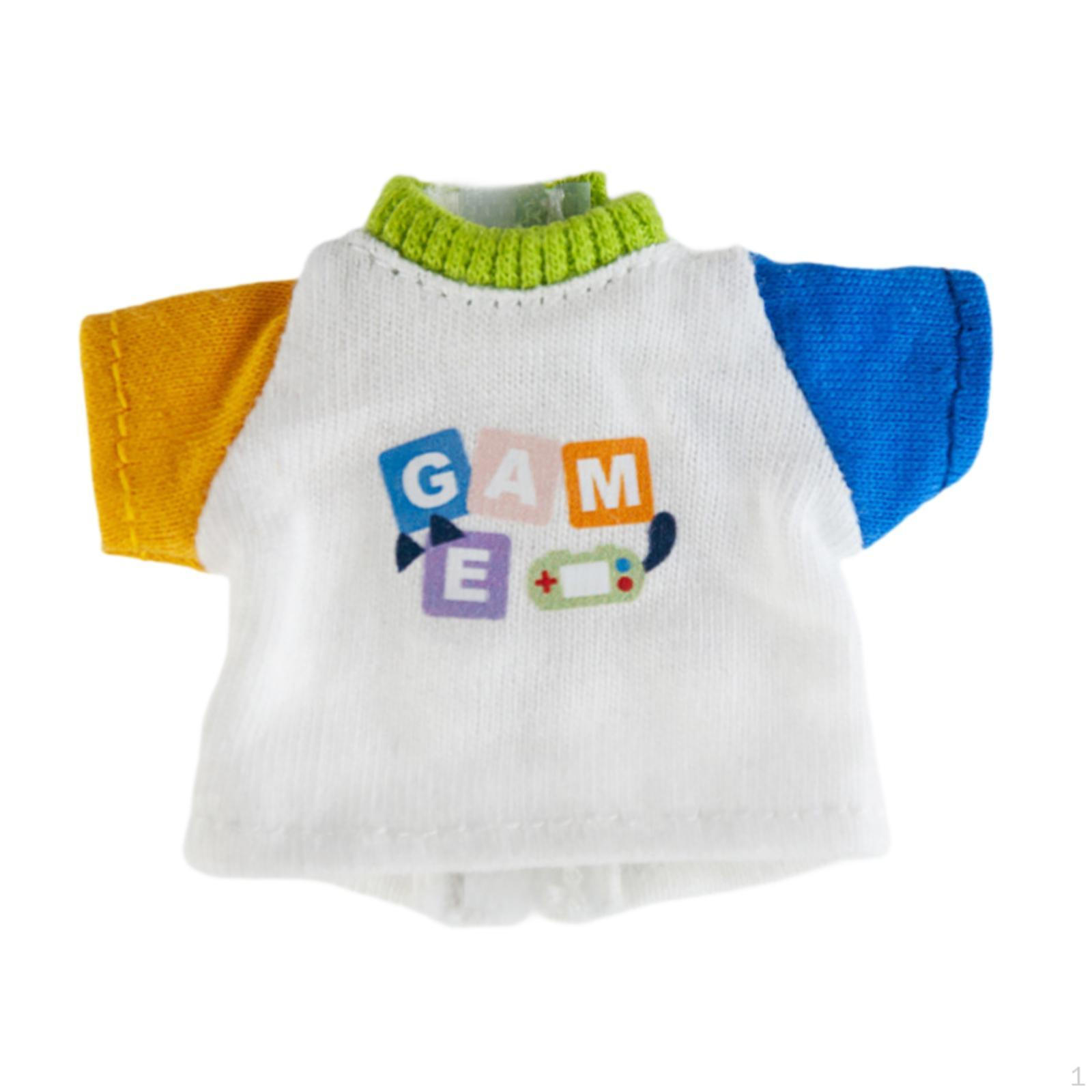 

1/12 Куклы Футболка с коротким рукавом Ручная работа Костюм Одежда для 6 дюймов