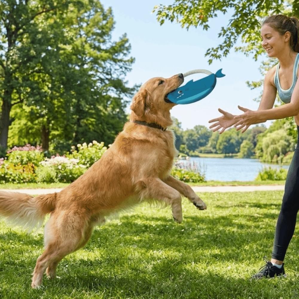 Lustige bissfeste Hundefliegscheibe Langlebige Zähneknirsch-Interaktives Hundespielzeug Weiches Cartoon-Welpen-Kauspielzeug Langeweile lindern